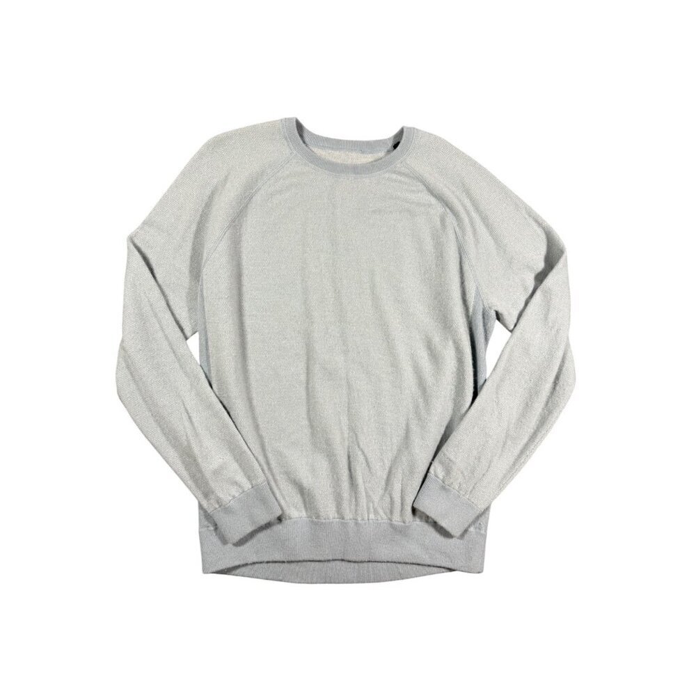 Vince Men's Wool Cashmere Birdseye Raglan Crew Sweater Blue Gray XL Quiet Luxury
